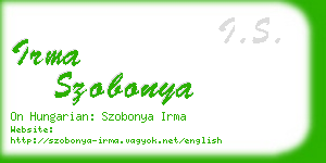 irma szobonya business card